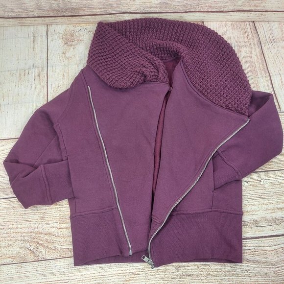 Women Warm Inclined Zipper Sweatshirt Hoodie High Neck Pocketed Jacket Outwear S - Picture 11 of 12